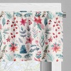 image:imageAmbesonne Christmas Valance and Curtain 3 pcs Set Xmas Floral with Traditional Flowers and Leaves Illustration Window Treatments for Kitchen Room Decor 55 x 24 Hot Pink and Pale Petrol Blue