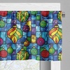 image:imageAmbesonne Christmas Valance and Curtain 3 pcs Set Xmas Globes Closeup Colorful Balls Background Geometric Shapes Window Treatments for Kitchen Room Decor 55 x 24 Apple Green and Multicolor