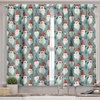 image:imageAmbesonne Christmas Valance and Curtain 3 pcs Set Xmas Theme Repetitive Happy Whimsical Gnomes with Santas Hats Window Treatments for Kitchen Room Decor 55 x 24 Pale Slate Blue and Vermilion