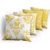 image:imageAmbesonne Retro Throw Pillow Cushion Case Pack of 4 Trellis Grid Medieval Floral Damask Mandala Flower Ornament in Modern Monochrome Modern Accent DoubleSided Digital Printing 16 Earth Yellow