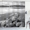 image:imageAmbesonne Black and White Shower Curtain Rocks in Water at Shore of Lake Autumn Isolation Tranquility Environment Cloth Fabric Bathroom Decor Set with Hooks 69 W x 75 L White Charcoal Grey