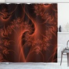 image:imageAmbesonne Burnt Orange Shower Curtain Digital Fractal Image with a Swirling Turning and Moving Floral Lines Modern Graphic Style Fabric Bathroom Decor Set with Hooks 69 W x 75 L Burnt Orange
