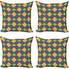 image:imageAmbesonne Celtic Decorative Throw Pillow Case Pack of 4 Aqua Celtic Style Twisted Crossed Repeating Circle and Bent Line Webs Print Cushion Cover for Couch Living Room Car 16 Teal WhiteViolet Yellow
