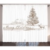 image:imageAmbesonne Christmas Curtains Romantic Vintage New Year Scenery Reindeer Tree and Star Design Image Living Room Bedroom Window Drapes 2 Panel Set 108 X 84 Brown Beige