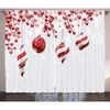 image:imageAmbesonne Christmas Curtains Traditional Design Holly Berry Branches Snow and Bokeh Effect Print Living Room Bedroom Window Drapes 2 Panel Set 108 X 63 White Red