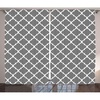 image:imageAmbesonne Grey Curtains Quatrefoil Pattern Barbed Design Geometric Leaf Print Lattice Country Life Inspired Living Room Bedroom Window Drapes 2 Panel Set 108 X 84 Gray White