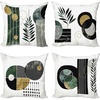 image:imageAmbesonne Mid Century Modern Boho Throw Pillow Cushion Cover Set of 4 Geometric Grunge Modern Shapes and Leaf Print Decorative Accent DoubleSided Printing 16 Hunter Green and Sand Brown