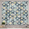 image:imageAmbesonne Modern Kitchen Curtains Geometric Morrocan Mediterrain Style Dots Ornamental Details Image Print Window Drapes 2 Panel Set for Kitchen Cafe Decor 55 x 39 White Azure