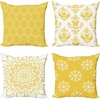 image:imageAmbesonne Retro Throw Pillow Cushion Case Pack of 4 Trellis Grid Medieval Floral Damask Mandala Flower Ornament in Modern Monochrome Modern Accent DoubleSided Digital Printing 16 Earth Yellow