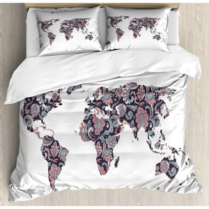 image:imageAmbesonne Christmas Duvet Cover Set Merry Xmas Words Modern Brush Lettering Creative Noel Phrase Inspirational Print Decorative 3 Piece Bedding Set with 2 Pillow Shams Queen Size BlackPlum Coral Turquoise