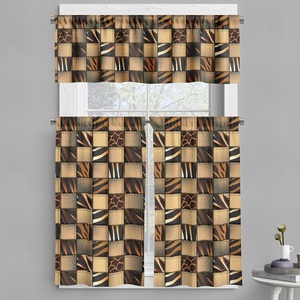 image:imageAmbesonne Live Laugh Love Kitchen Curtains Motivational Calligraphic Artwork with Zigzags Chevron Stripes Window Drapes 2 Panel Set for Kitchen Cafe Decor 55 x 39 White PeachBlack and Brown
