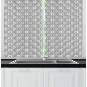 image:imageAmbesonne Live Laugh Love Kitchen Curtains Motivational Calligraphic Artwork with Zigzags Chevron Stripes Window Drapes 2 Panel Set for Kitchen Cafe Decor 55 x 39 White PeachGrey and White