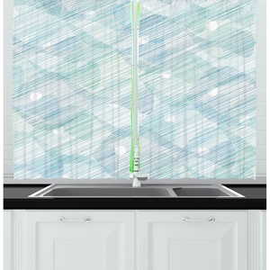 image:imageAmbesonne Live Laugh Love Kitchen Curtains Motivational Calligraphic Artwork with Zigzags Chevron Stripes Window Drapes 2 Panel Set for Kitchen Cafe Decor 55 x 39 White PeachGreen Slate Blue White