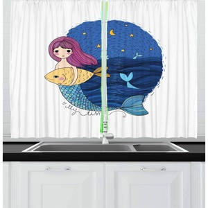 image:imageAmbesonne Live Laugh Love Kitchen Curtains Motivational Calligraphic Artwork with Zigzags Chevron Stripes Window Drapes 2 Panel Set for Kitchen Cafe Decor 55 x 39 White PeachDark Lavender Multicolor